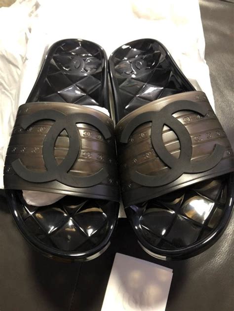 cheap chanel jelly sandals|chanel cold trip slide sandals.